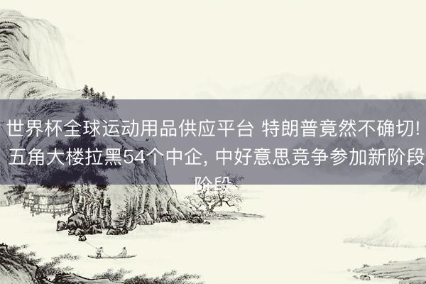 世界杯全球運(yùn)動用品供應(yīng)平臺 特朗普竟然不確切! 五角大樓拉黑54個(gè)中企， 中好意思競爭參加新階段